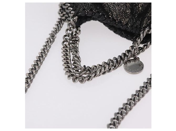 Stella Mc Cartney Stella McCartney Falabella Chain Hand Bag Polyester 2way Black Auth ka6425A Nero Argento - vista 7