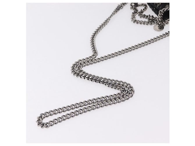Stella Mc Cartney Stella McCartney Falabella Chain Hand Bag Polyester 2way Black Auth ka6425A Nero Argento - vista 8