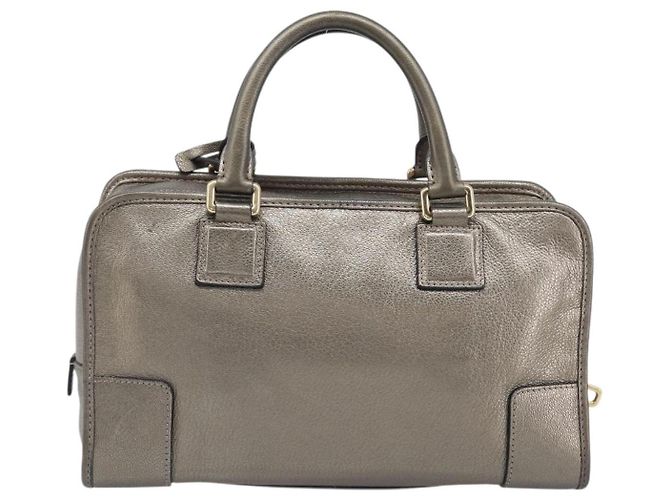 LOEWE Amazona 28 Handtasche Leder Gold Authentisch 207475V Golden - Ansicht 2