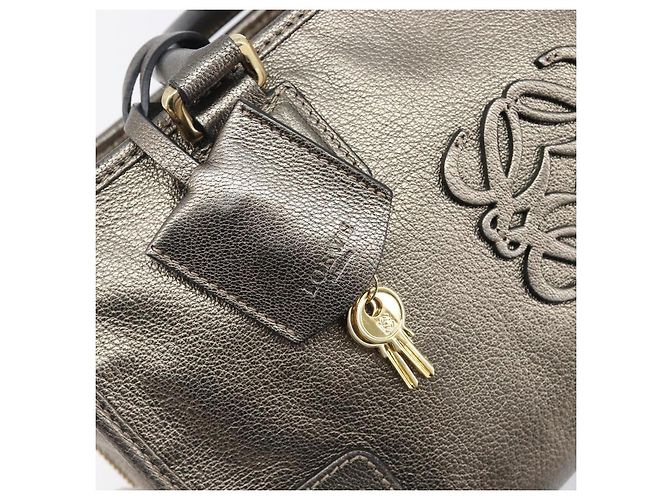 LOEWE Amazona 28 Handtasche Leder Gold Authentisch 207475V Golden - Ansicht 20