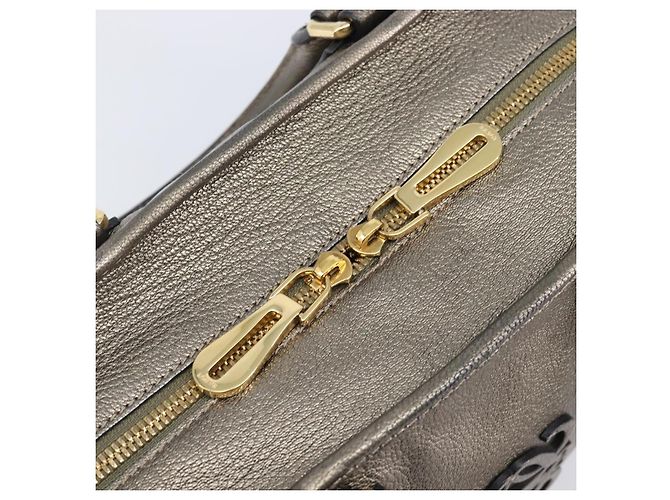 LOEWE Amazona 28 Handtasche Leder Gold Authentisch 207475V Golden - Ansicht 21