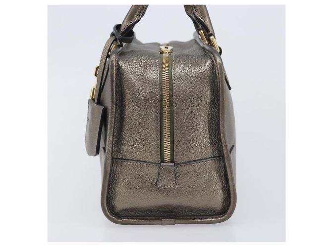 LOEWE Amazona 28 Handtasche Leder Gold Authentisch 207475V Golden - Ansicht 4