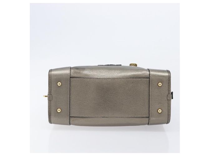 LOEWE Amazona 28 Handtasche Leder Gold Authentisch 207475V Golden - Ansicht 5