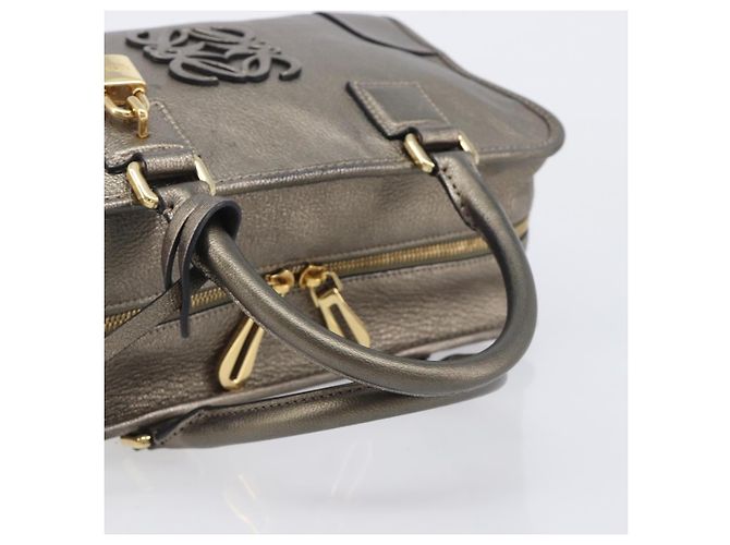 LOEWE Amazona 28 Handtasche Leder Gold Authentisch 207475V Golden - Ansicht 6
