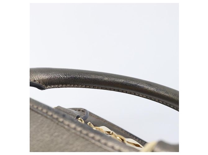 LOEWE Amazona 28 Handtasche Leder Gold Authentisch 207475V Golden - Ansicht 8