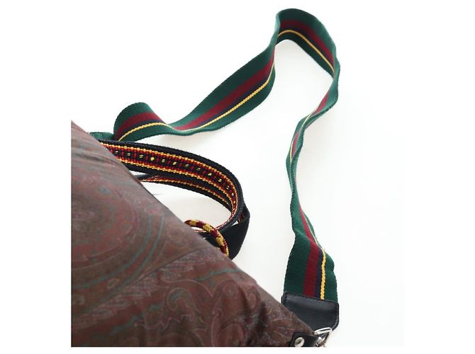 Borsa a mano ETRO Paisley Fringe Nylon 2way Bordeaux Silver Auth am12692V Argento Bordò - vista 15