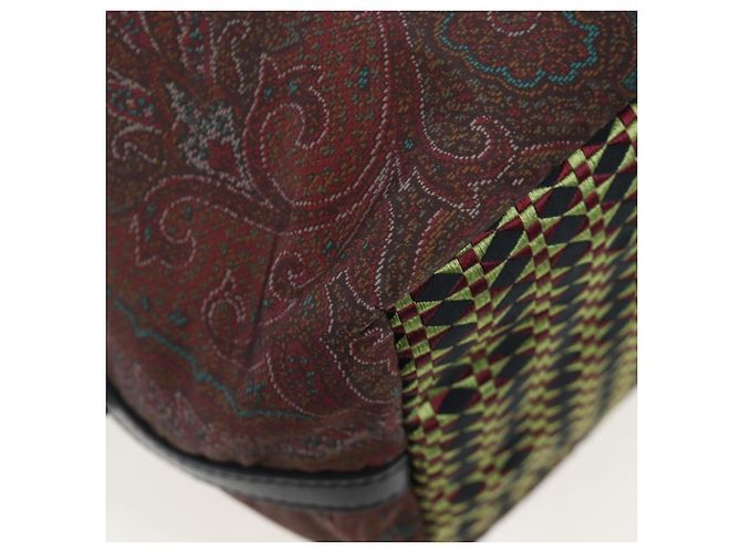 Borsa a mano ETRO Paisley Fringe Nylon 2way Bordeaux Silver Auth am12692V Argento Bordò - vista 17