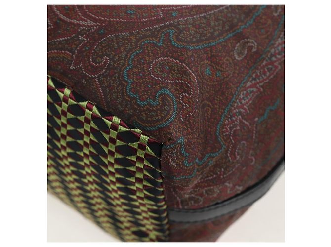 Borsa a mano ETRO Paisley Fringe Nylon 2way Bordeaux Silver Auth am12692V Argento Bordò - vista 18