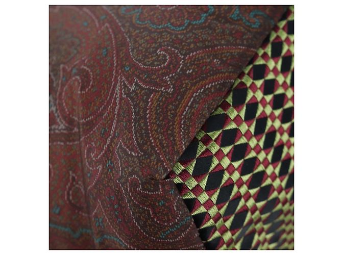 Borsa a mano ETRO Paisley Fringe Nylon 2way Bordeaux Silver Auth am12692V Argento Bordò - vista 19