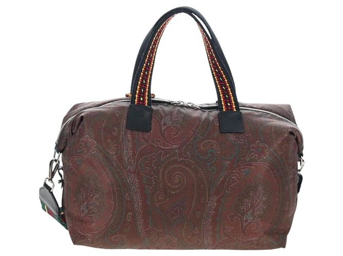 Borsa a mano ETRO Paisley Fringe Nylon 2way Bordeaux Silver Auth am12692V Argento Bordò - vista 2