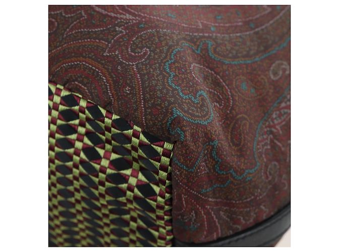 Borsa a mano ETRO Paisley Fringe Nylon 2way Bordeaux Silver Auth am12692V Argento Bordò - vista 20