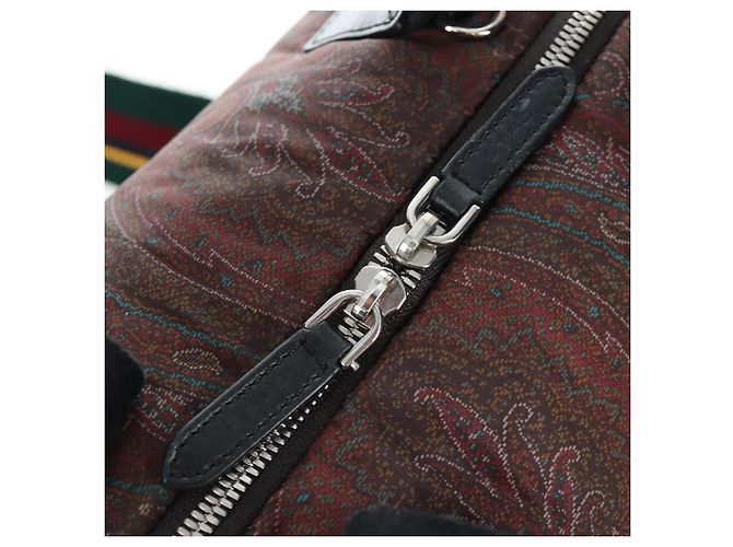 Borsa a mano ETRO Paisley Fringe Nylon 2way Bordeaux Silver Auth am12692V Argento Bordò - vista 22