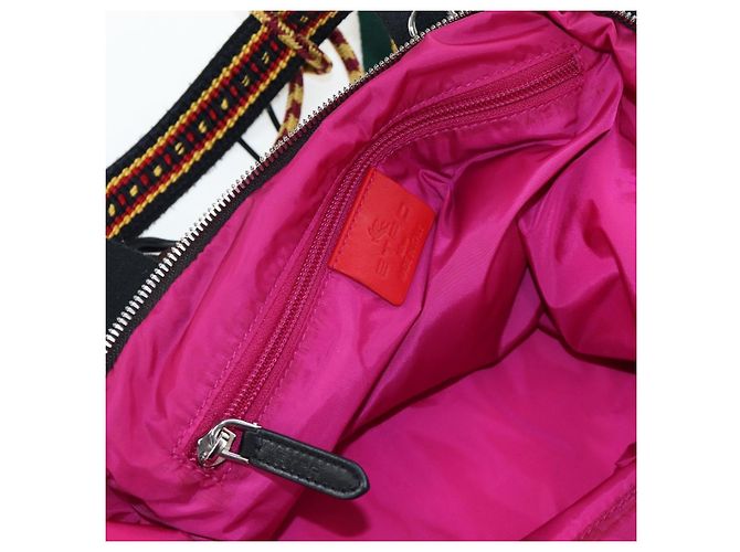 Borsa a mano ETRO Paisley Fringe Nylon 2way Bordeaux Silver Auth am12692V Argento Bordò - vista 26
