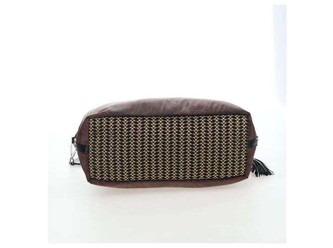 Borsa a mano ETRO Paisley Fringe Nylon 2way Bordeaux Silver Auth am12692V Argento Bordò - vista 5
