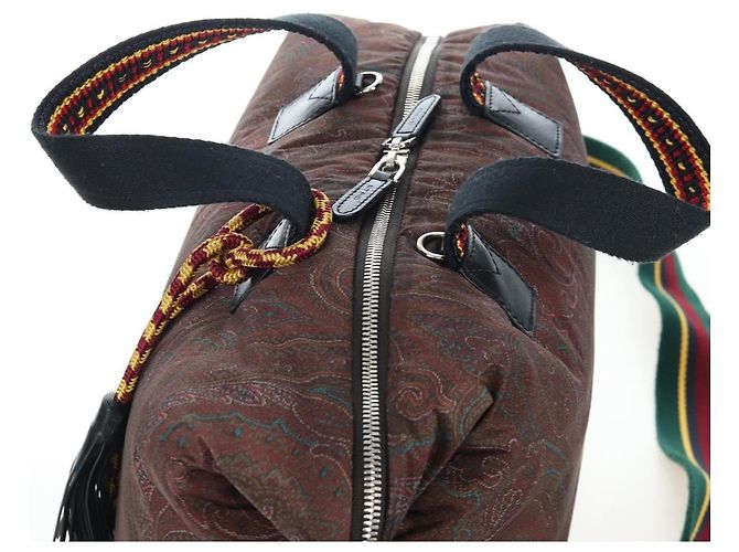 Borsa a mano ETRO Paisley Fringe Nylon 2way Bordeaux Silver Auth am12692V Argento Bordò - vista 6