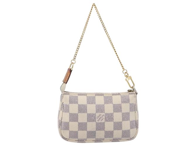 LOUIS VUITTON Damier Azur Mini Pochette Accessoires Pouch N63005 LV Auth 207484 - vista 2