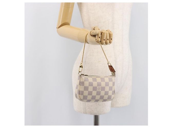 LOUIS VUITTON Damier Azur Mini Pochette Accessoires Pouch N63005 LV Auth 207484 - vista 25