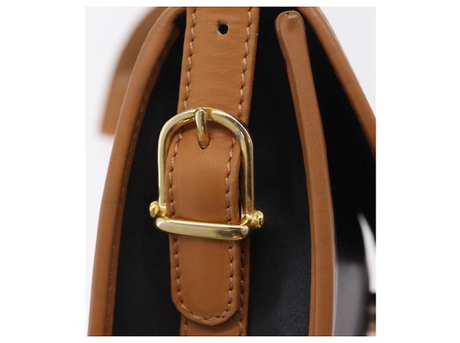 Céline Borsa a spalla CELINE in pelle nera e oro Auth ep16319A Nero D'oro - vista 10