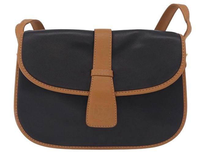Céline Borsa a spalla CELINE in pelle nera e oro Auth ep16319A Nero D'oro - vista 13