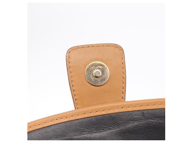 Céline Borsa a spalla CELINE in pelle nera e oro Auth ep16319A Nero D'oro - vista 20