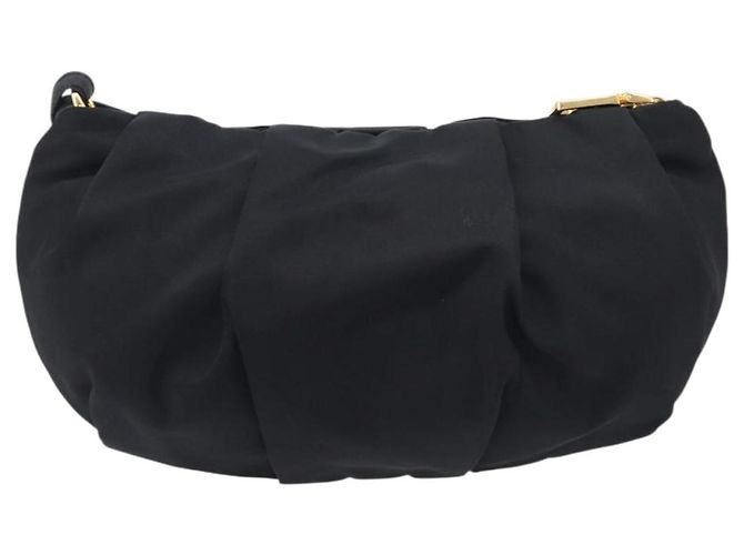 Pochette PRADA Nylon Noir Or Auth 205459V Doré - vue 2