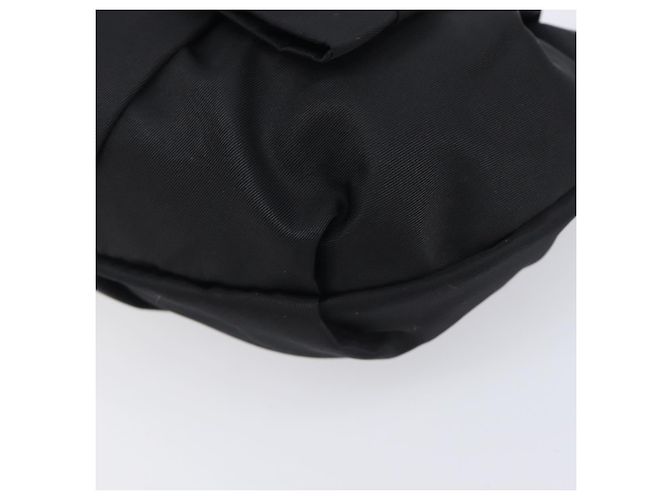 Pochette PRADA Nylon Noir Or Auth 205459V Doré - vue 7
