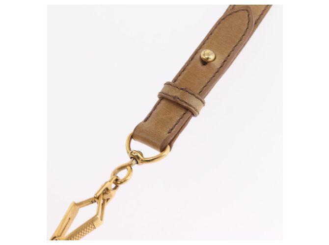 Bolsa de mão Miu Miu em couro 2way Bege Gold Auth 167657M Dourado - vista 17