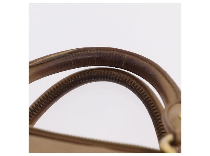 Bolsa de mão Miu Miu em couro 2way Bege Gold Auth 167657M Dourado - vista 8