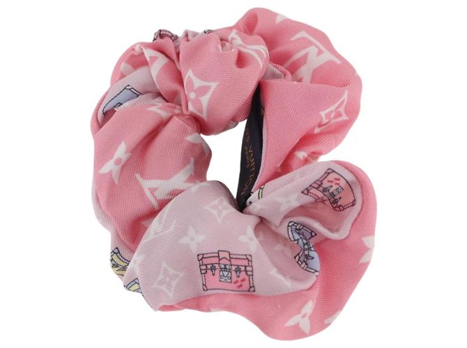 LOUIS VUITTON Minimalistisches Scrunchie-Set aus Seide Rosa M77692 LV Auth 206945A Pink - Ansicht 2