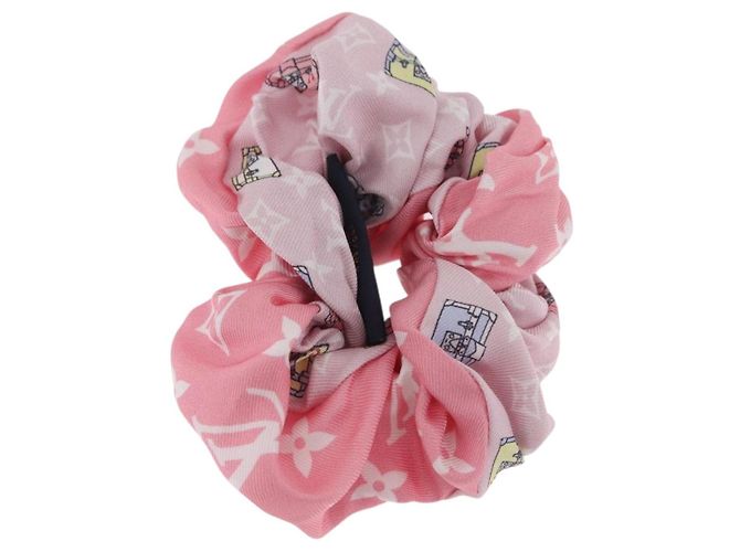 LOUIS VUITTON Minimalistisches Scrunchie-Set aus Seide Rosa M77692 LV Auth 206945A Pink - Ansicht 3