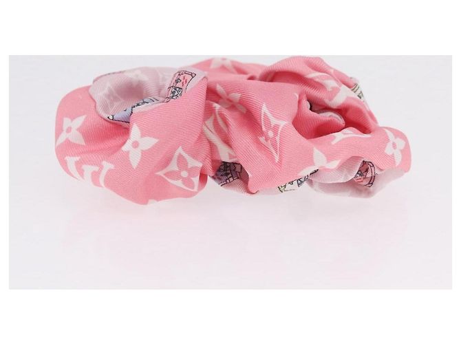 LOUIS VUITTON Minimalistisches Scrunchie-Set aus Seide Rosa M77692 LV Auth 206945A Pink - Ansicht 4