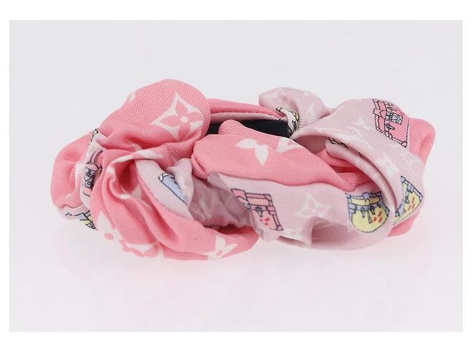LOUIS VUITTON Minimalistisches Scrunchie-Set aus Seide Rosa M77692 LV Auth 206945A Pink - Ansicht 5