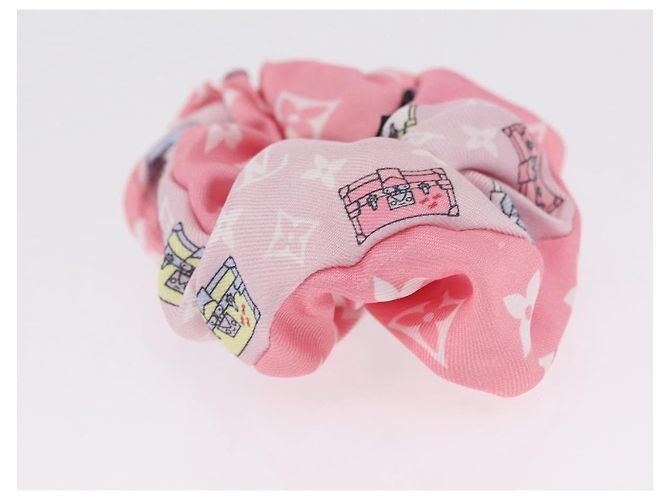 LOUIS VUITTON Minimalistisches Scrunchie-Set aus Seide Rosa M77692 LV Auth 206945A Pink - Ansicht 7
