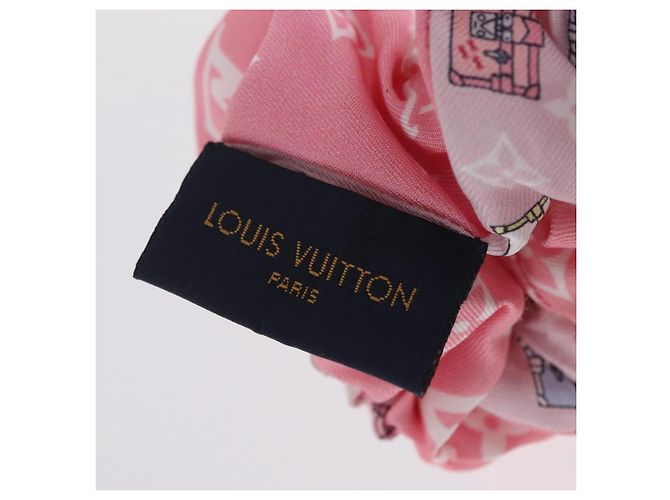 LOUIS VUITTON Minimalistisches Scrunchie-Set aus Seide Rosa M77692 LV Auth 206945A Pink - Ansicht 8