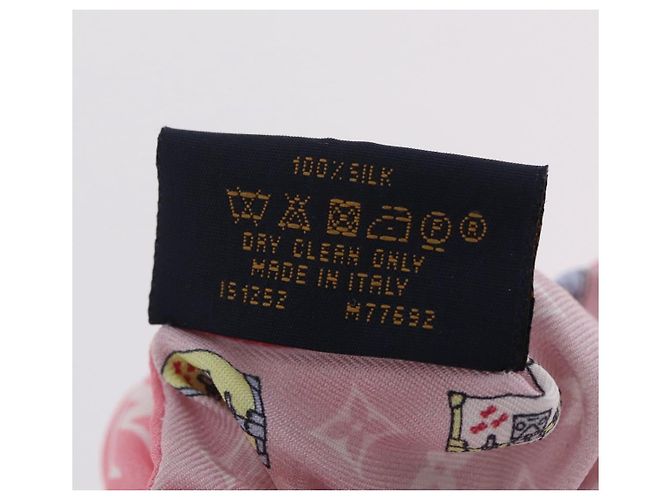 LOUIS VUITTON Minimalistisches Scrunchie-Set aus Seide Rosa M77692 LV Auth 206945A Pink - Ansicht 9