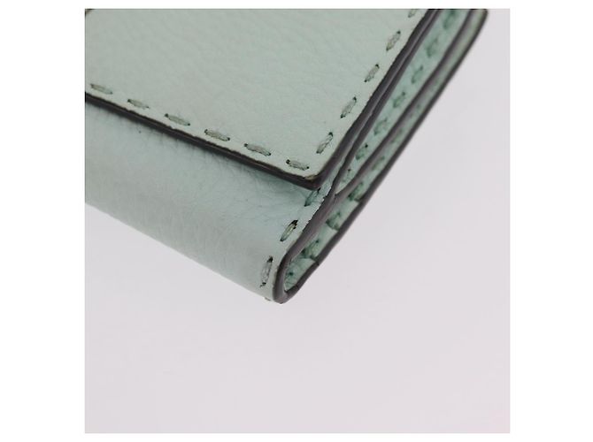 Portafoglio lungo FENDI Celeria in pelle verde argento Auth BA16079A - vista 14