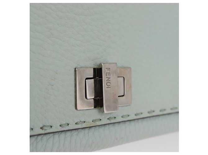 Portafoglio lungo FENDI Celeria in pelle verde argento Auth BA16079A - vista 17
