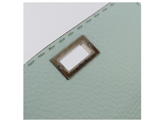 Portafoglio lungo FENDI Celeria in pelle verde argento Auth BA16079A - vista 18