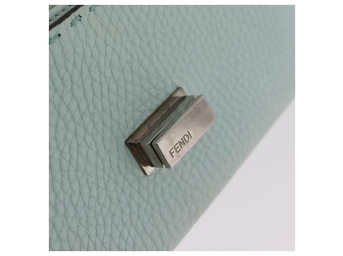 Portafoglio lungo FENDI Celeria in pelle verde argento Auth BA16079A - vista 19