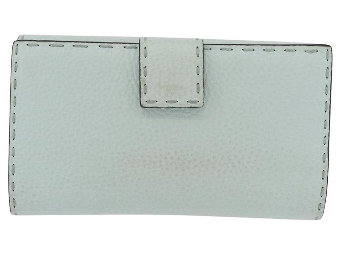 Portafoglio lungo FENDI Celeria in pelle verde argento Auth BA16079A - vista 2