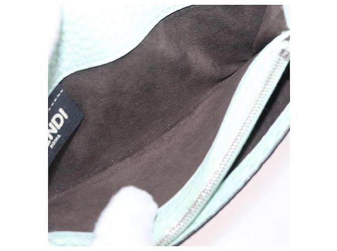 Portafoglio lungo FENDI Celeria in pelle verde argento Auth BA16079A - vista 21