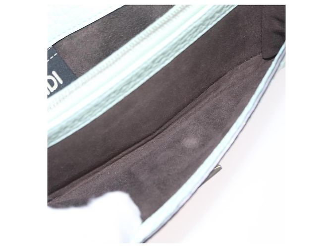 Portafoglio lungo FENDI Celeria in pelle verde argento Auth BA16079A - vista 22