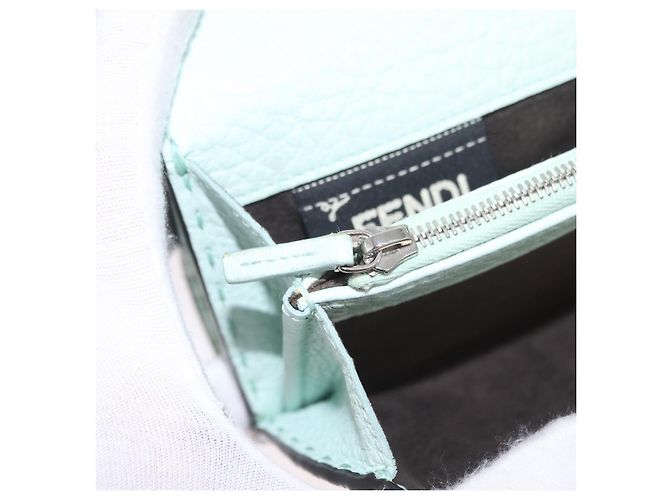 Portafoglio lungo FENDI Celeria in pelle verde argento Auth BA16079A - vista 23