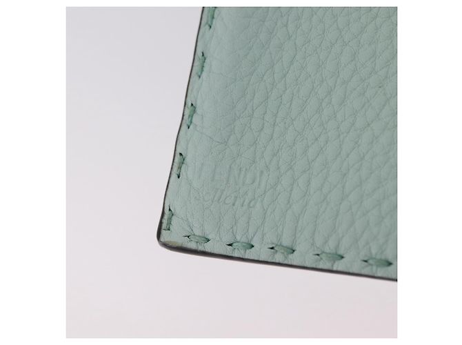 Portafoglio lungo FENDI Celeria in pelle verde argento Auth BA16079A - vista 24