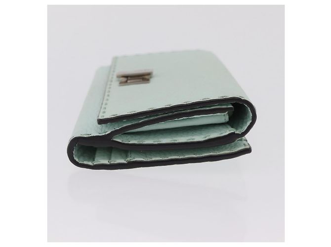 Portafoglio lungo FENDI Celeria in pelle verde argento Auth BA16079A - vista 3
