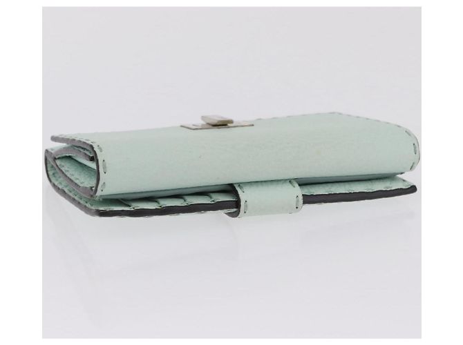 Portafoglio lungo FENDI Celeria in pelle verde argento Auth BA16079A - vista 5