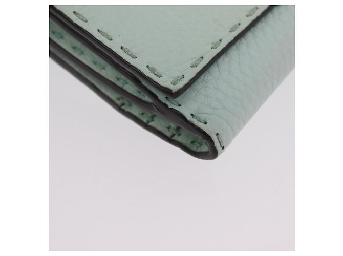 Portafoglio lungo FENDI Celeria in pelle verde argento Auth BA16079A - vista 7