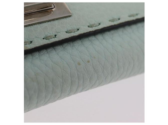 Portafoglio lungo FENDI Celeria in pelle verde argento Auth BA16079A - vista 8