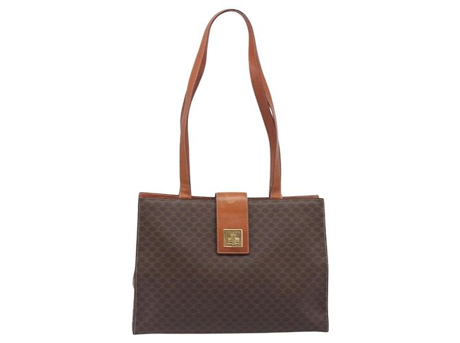 Céline CELINE Macadam Tote Bag PVC Brown Gold Tone Auth 206691 Braun - Ansicht 13