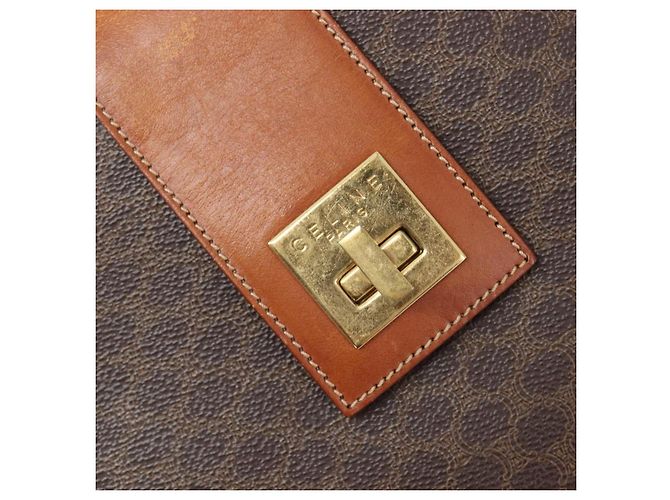 Céline CELINE Macadam Tote Bag PVC Brown Gold Tone Auth 206691 Braun - Ansicht 18